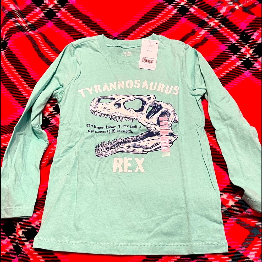 NWT- Carter’s Kids, 6 Boys t-Rex long sleeve t